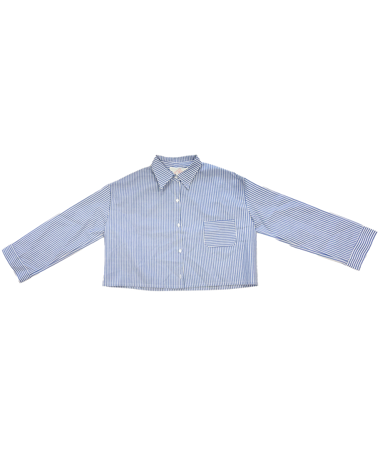 camisa crop rayas azul