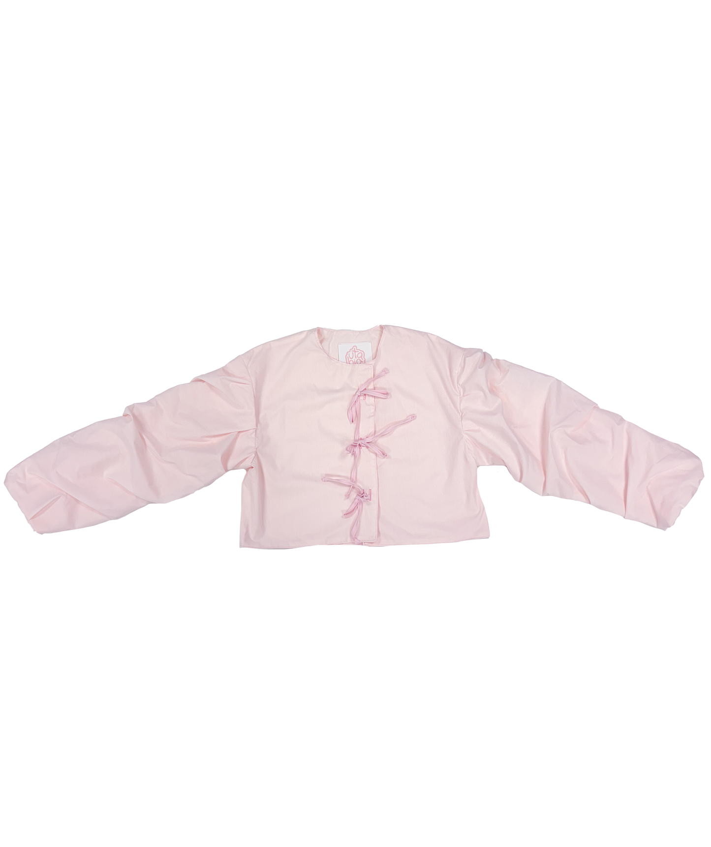 camisa mangas arrugas rosa